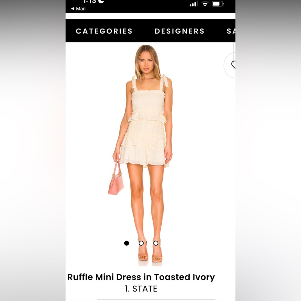 1. State Ruffle Mini Dress in Roasted Ivory NWT Never worn